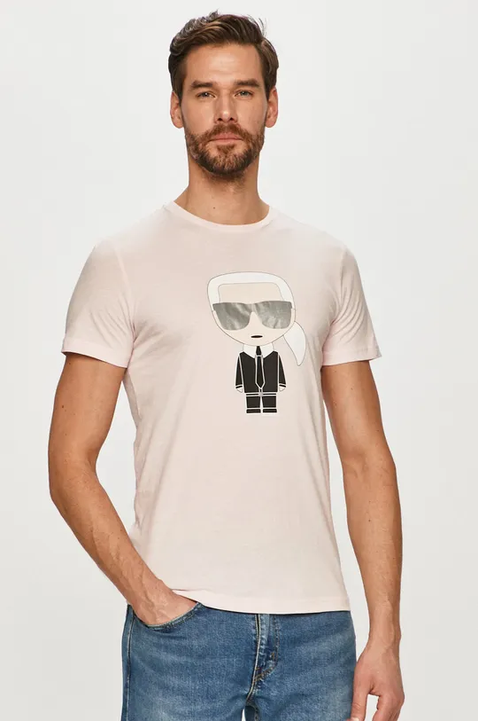 różowy Karl Lagerfeld - T-shirt 511251.755061 Męski