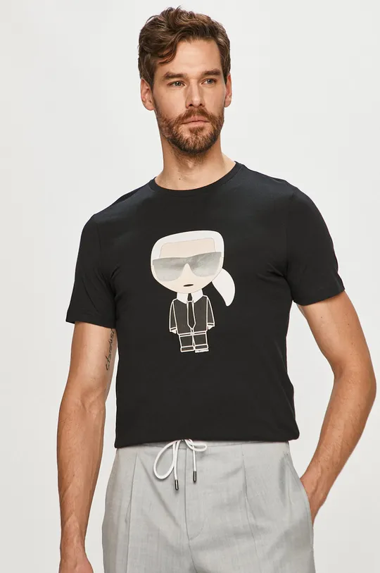 czarny Karl Lagerfeld - T-shirt 511251.755061 Męski