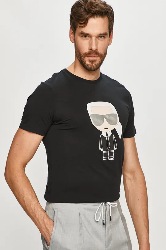 czarny Karl Lagerfeld - T-shirt 511251.755061
