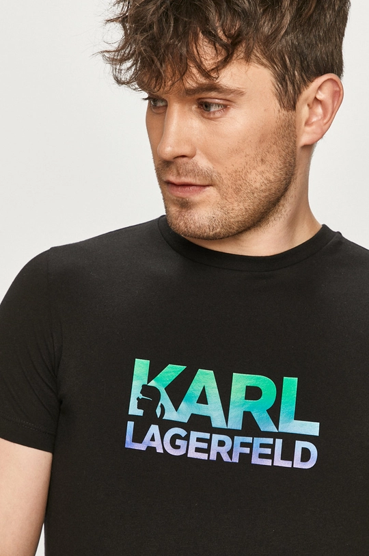 czarny Karl Lagerfeld T-shirt 511224.755050 Męski