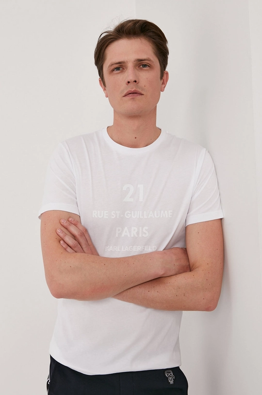 biały Karl Lagerfeld T-shirt 511224.755039 Męski