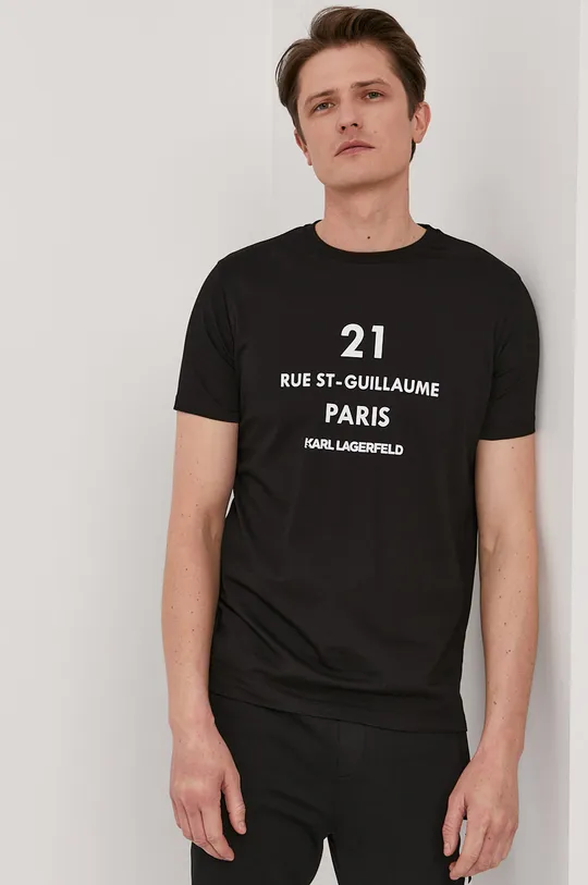 czarny Karl Lagerfeld T-shirt 511224.755039 Męski