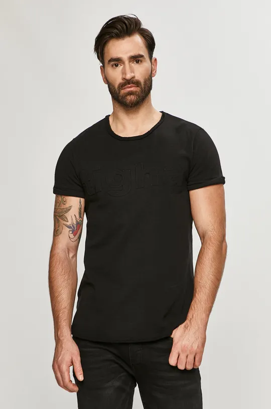 czarny Tigha - T-shirt