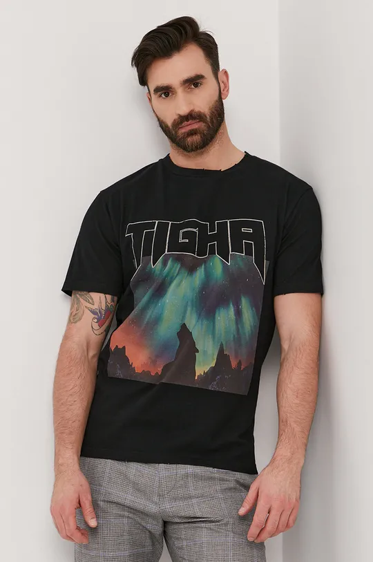 czarny Tigha T-shirt Męski