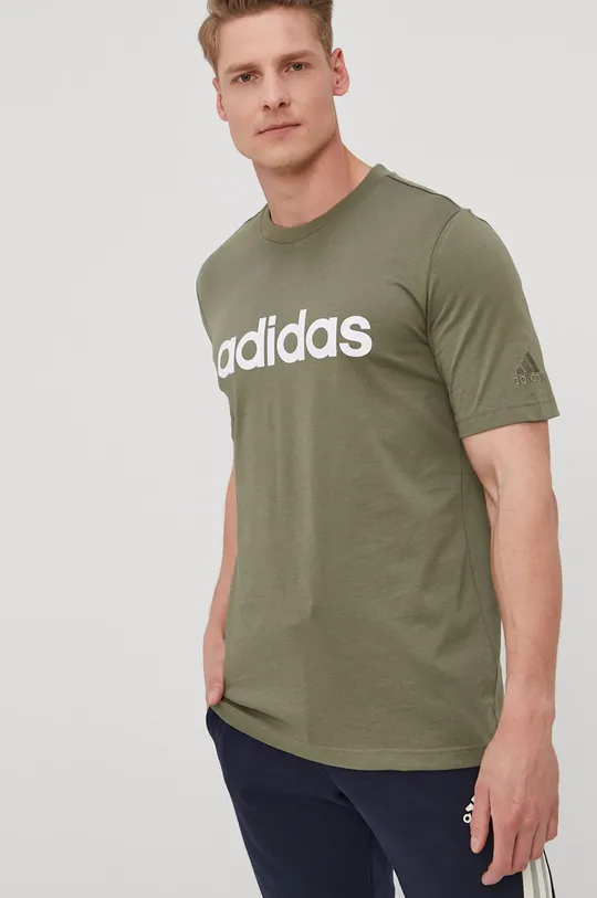 зелёный Футболка adidas Мужской