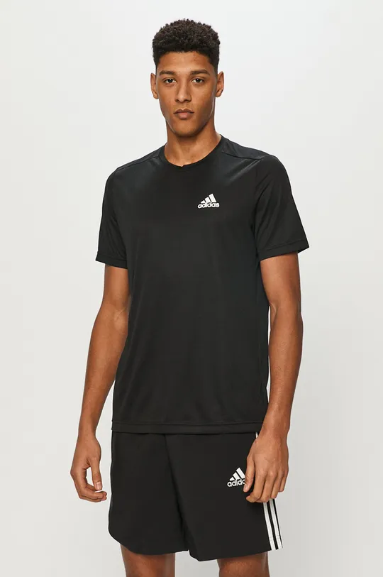črna T-shirt za vadbo adidas Moški