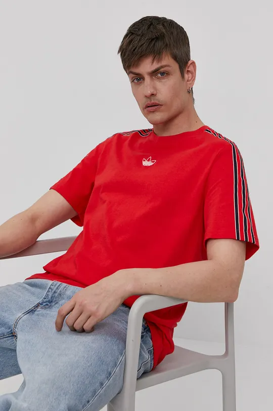 czerwony adidas Originals T-shirt GN2419 Męski