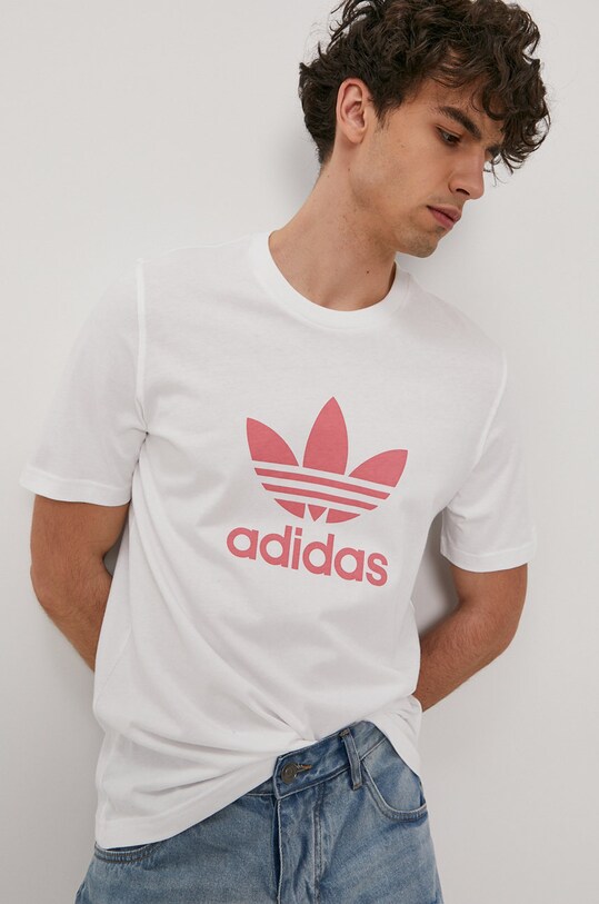 adidas Originals T-shirt GN3485 męski kolor biały z nadrukiem | Answear.com