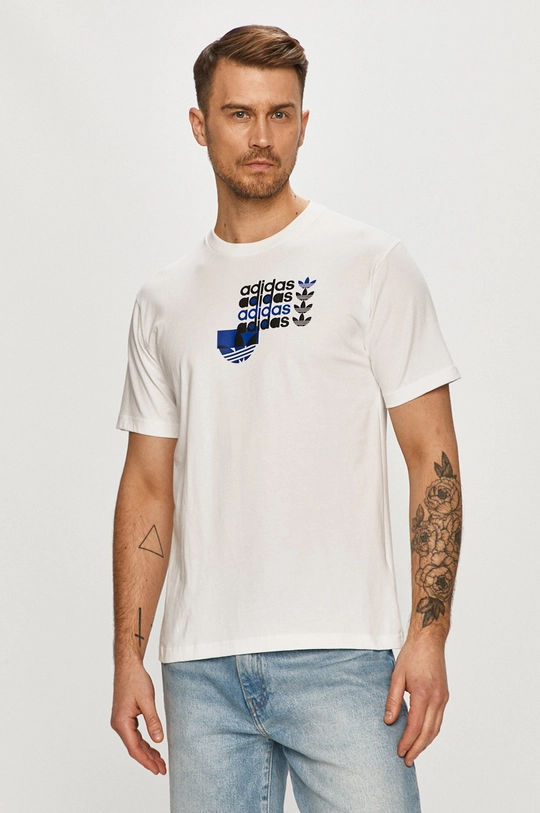 biały adidas Originals - T-shirt GN3868 Męski