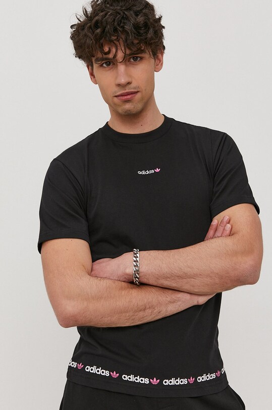adidas Originals T-shirt GN7126, męski kolor czarny z nadrukiem |  Answear.com