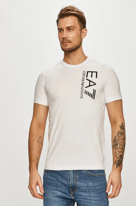 biały EA7 Emporio Armani - T-shirt 3KPT10.PJ7RZ Męski