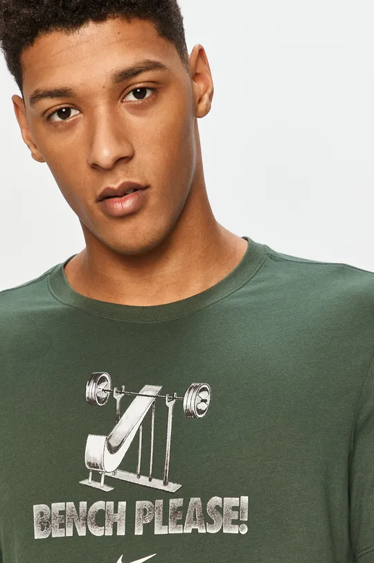 zielony Nike - T-shirt