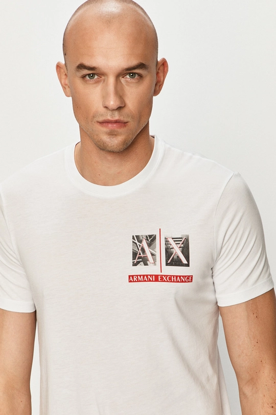 biały Armani Exchange - T-shirt 3KZTAA.ZJA5Z