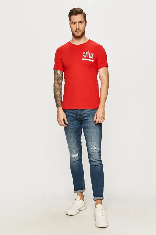 Armani Exchange - Tričko červená