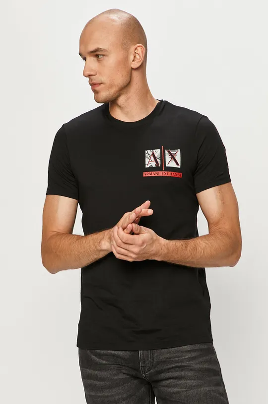 czarny Armani Exchange - T-shirt 3KZTAA.ZJA5Z Męski