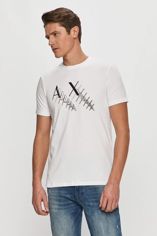 biały Armani Exchange - T-shirt 3KZTFA.ZJE6Z Męski