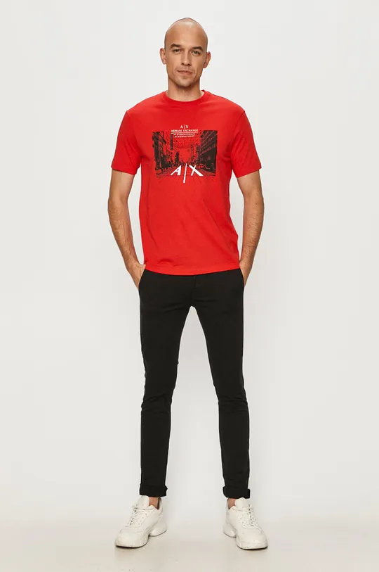 Armani Exchange - Tričko červená