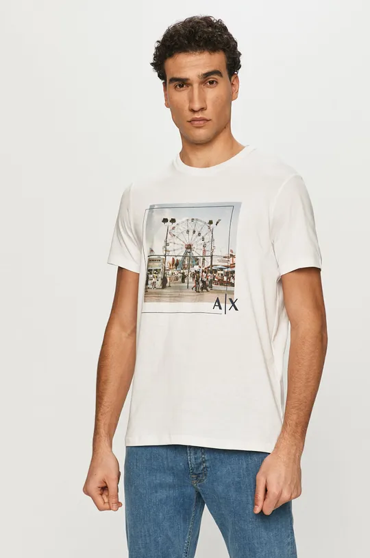 biały Armani Exchange - T-shirt 3KZTBF.ZJ4JZ Męski