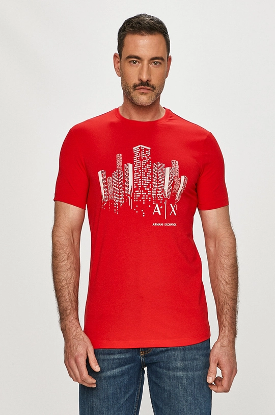 czerwony Armani Exchange - T-shirt 3KZTFJ.ZJE6Z