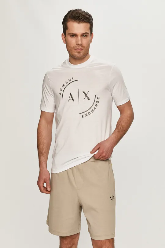 biały Armani Exchange T-shirt 3KZTLF.ZJ9AZ Męski