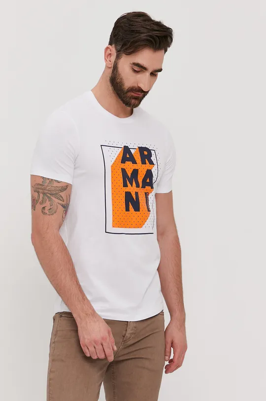 biały Armani Exchange T-shirt 3KZTNC.ZJE6Z Męski