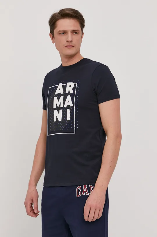 granatowy Armani Exchange T-shirt 3KZTNC.ZJE6Z Męski