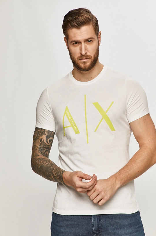 biały Armani Exchange - T-shirt 3KZTAG.ZJ4KZ Męski