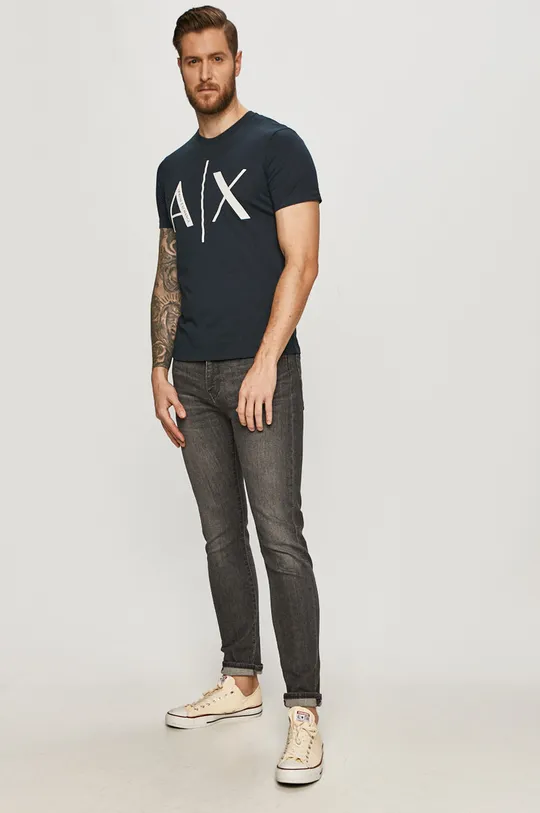 Armani Exchange - T-shirt 3KZTAG.ZJ4KZ granatowy