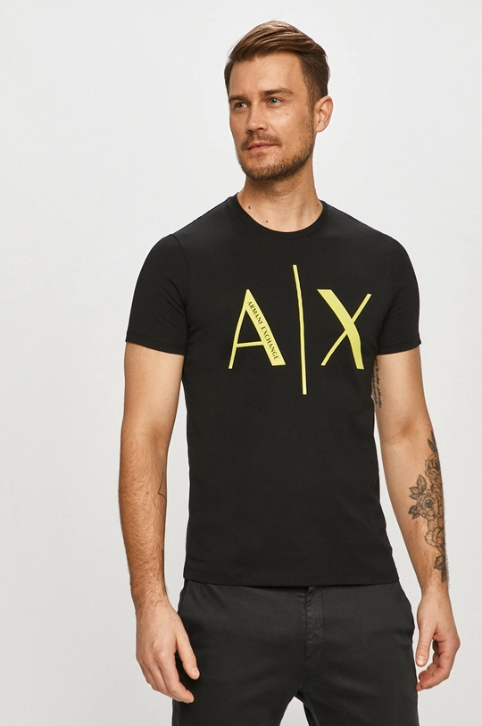 czarny Armani Exchange - T-shirt 3KZTAG.ZJ4KZ Męski