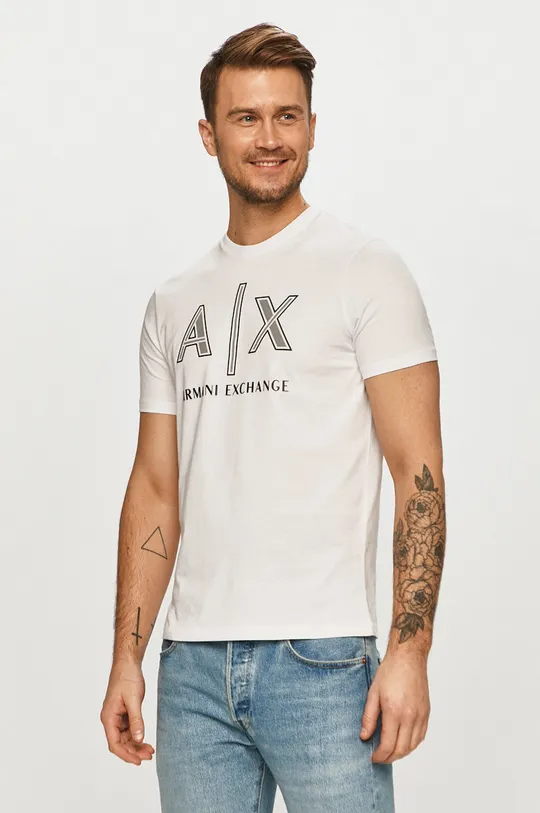biały Armani Exchange - T-shirt 3KZTAF.ZJ4JZ Męski