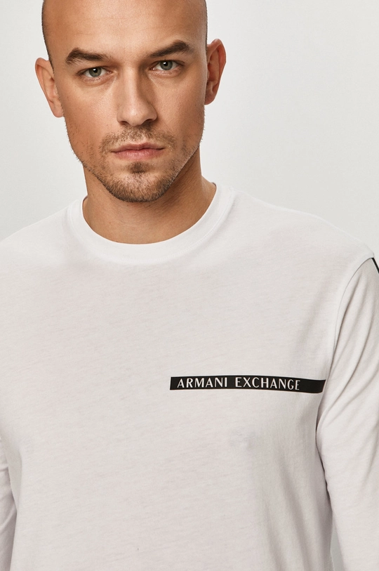 biały Armani Exchange - Longsleeve 3KZTFE.ZJH4Z