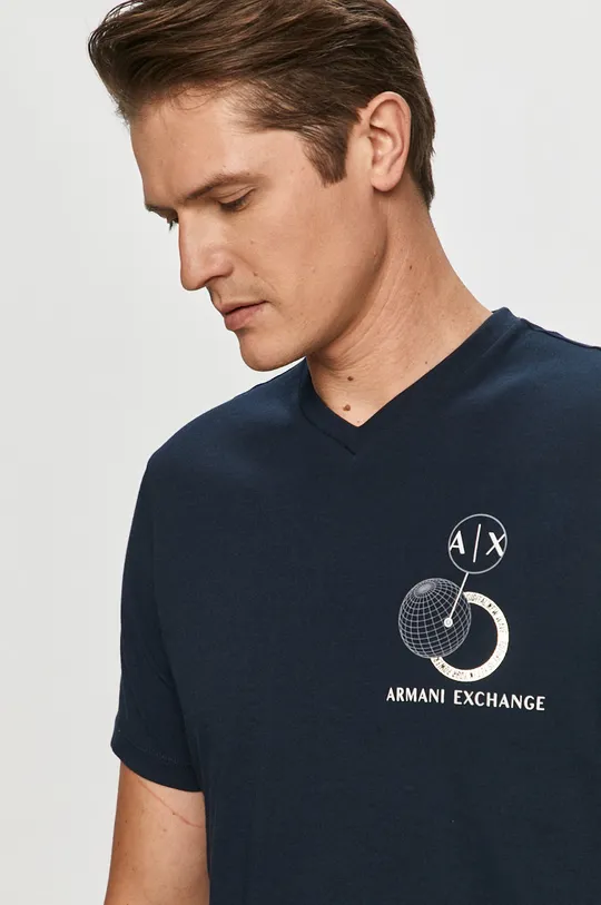 granatowy Armani Exchange - T-shirt 3KZTAC.ZJV5Z