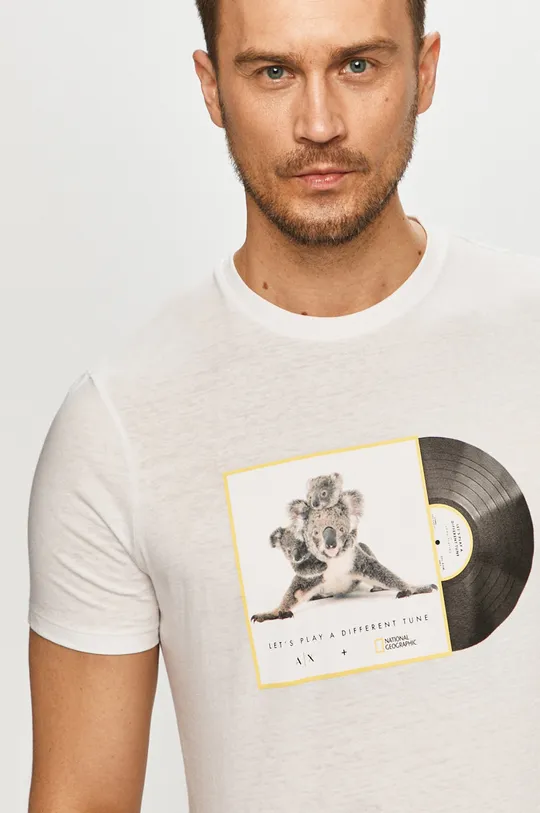 fehér Armani Exchange - T-shirt x National Geographic Férfi