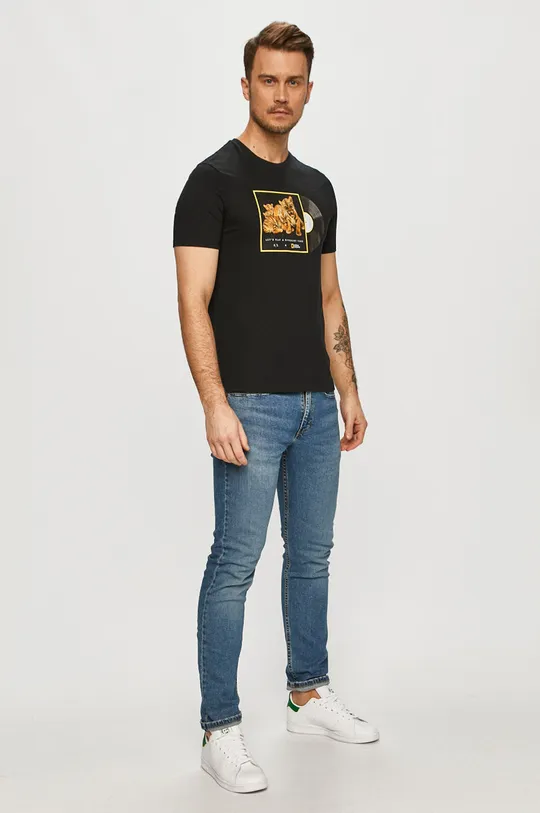 Armani Exchange - T-shirt x National Geographic fekete