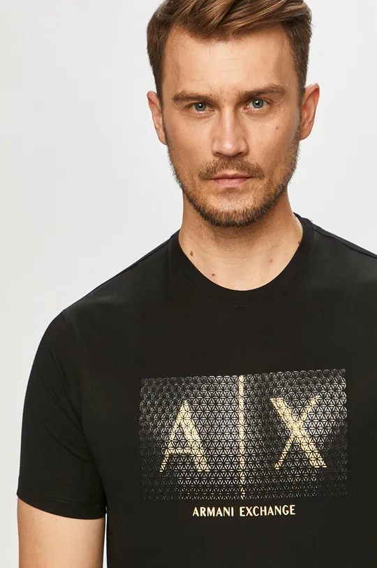 čierna Armani Exchange - Tričko Pánsky