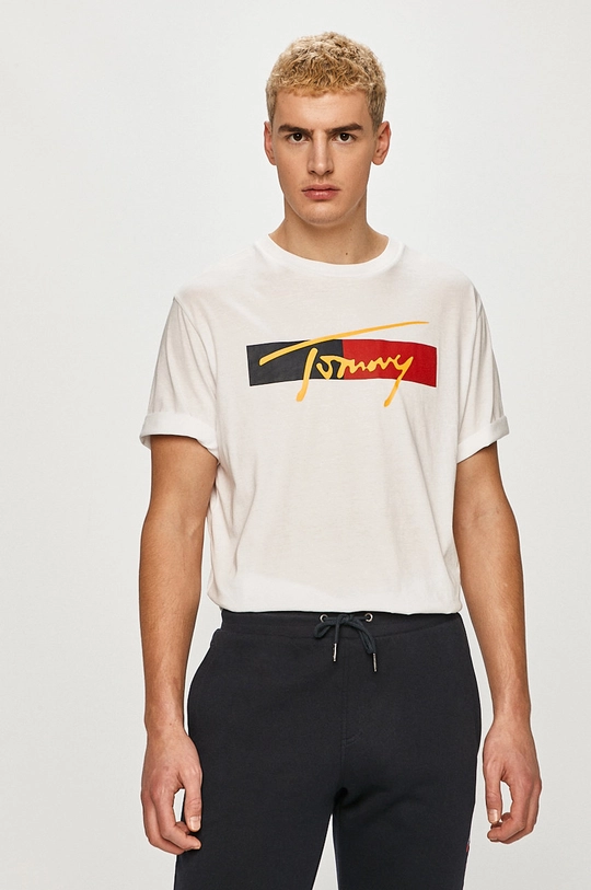 biały Tommy Jeans - T-shirt UM0UM02115.4891 Męski