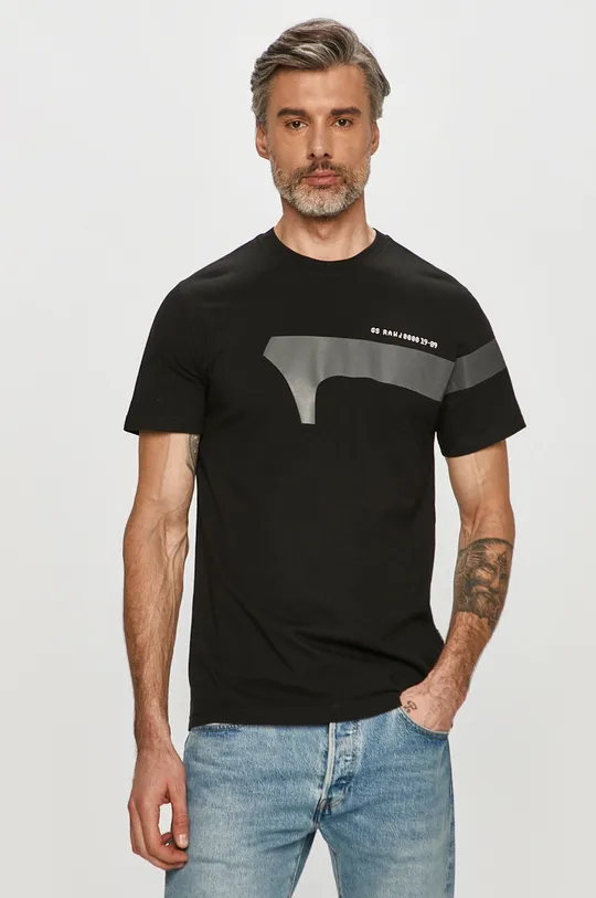 czarny G-Star Raw - T-shirt D19219.336 Męski