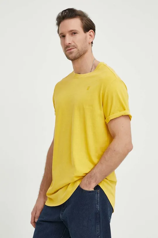 κίτρινο Βαμβακερό μπλουζάκι G-Star Raw x Sofi Tukker Ανδρικά