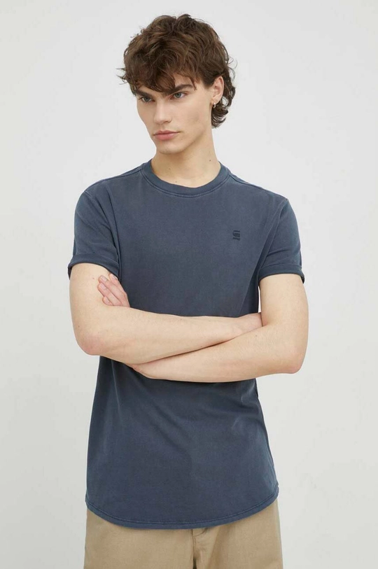 granatowy G-Star Raw t-shirt bawełniany Męski