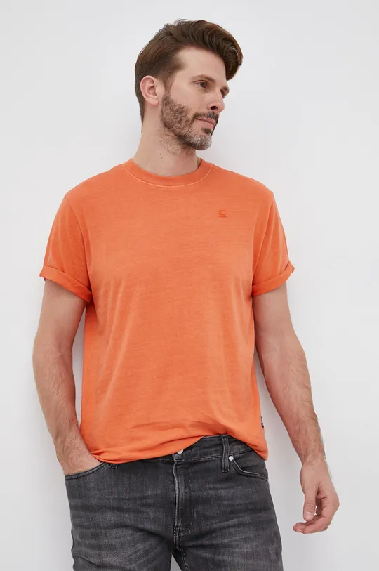 oranžová Bavlnené tričko G-Star Raw Pánsky