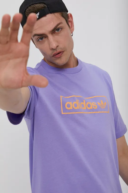 fioletowy adidas Originals T-shirt HB1819