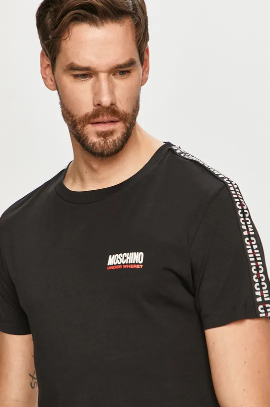 czarny Moschino Underwear - T-shirt Męski
