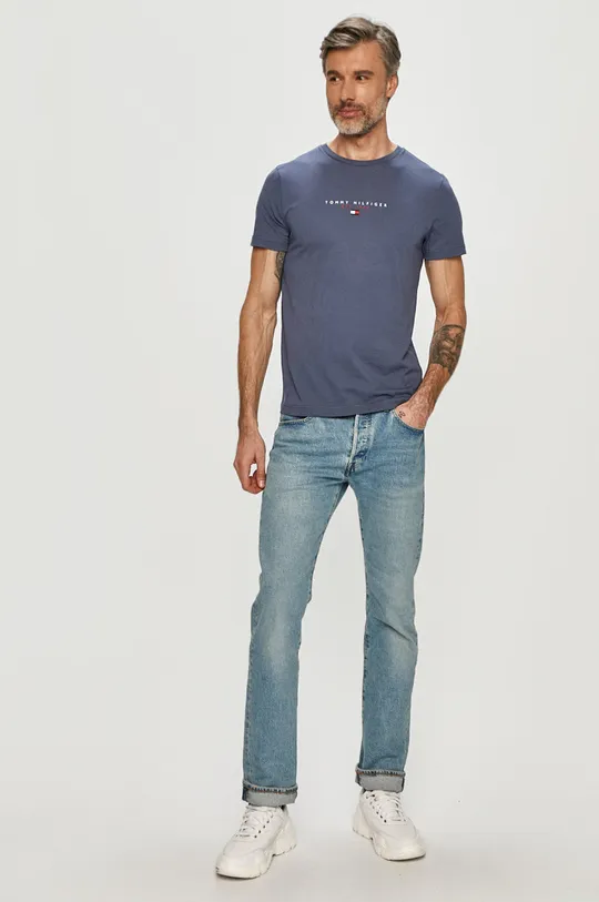 Tommy Hilfiger T-shirt bawełniany niebieski