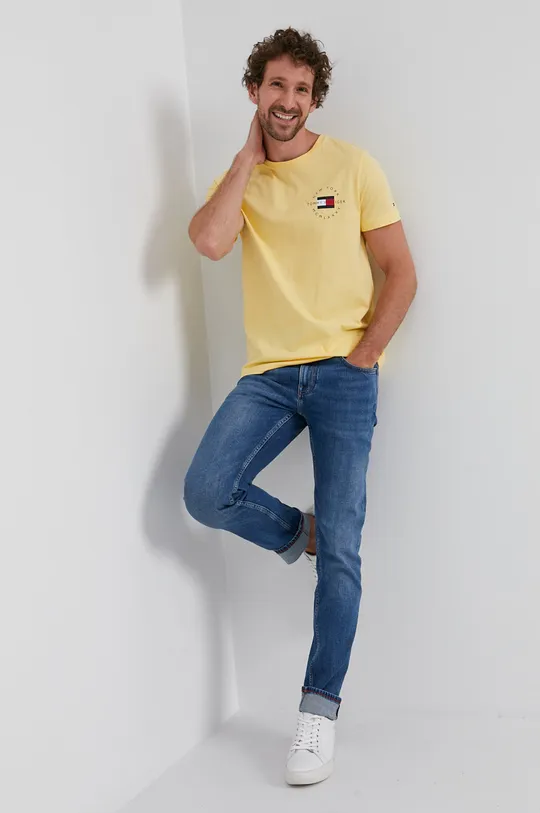 żółty Tommy Hilfiger T-shirt Męski