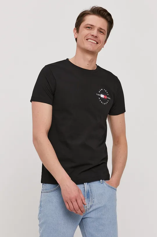 czarny Tommy Hilfiger T-shirt Męski