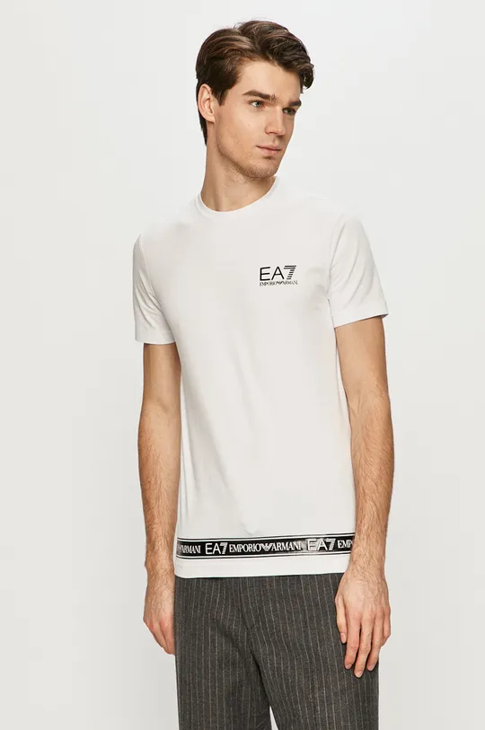 biały EA7 Emporio Armani - T-shirt 3KPT05.PJ03Z Męski