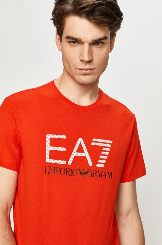 czerwony EA7 Emporio Armani - T-shirt 3KPT12.PJ7CZ Męski