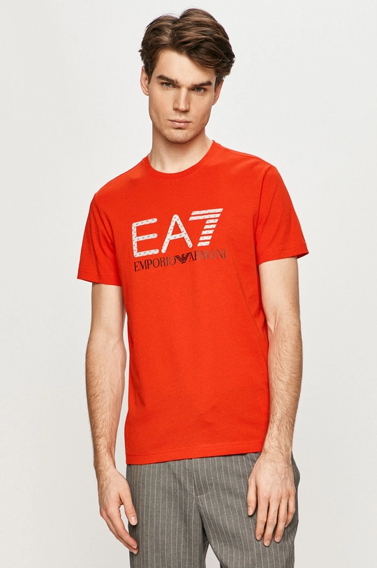 czerwony EA7 Emporio Armani - T-shirt 3KPT12.PJ7CZ