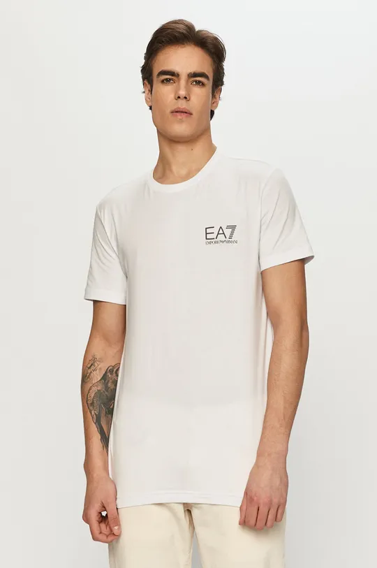 biały EA7 Emporio Armani - T-shirt 3KPT06.PJ03Z Męski