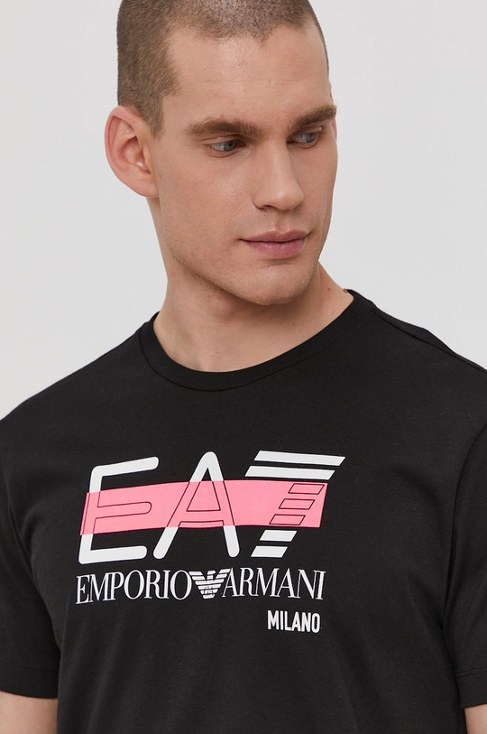 czarny EA7 Emporio Armani - T-shirt 3KPT32.PJ7CZ Męski